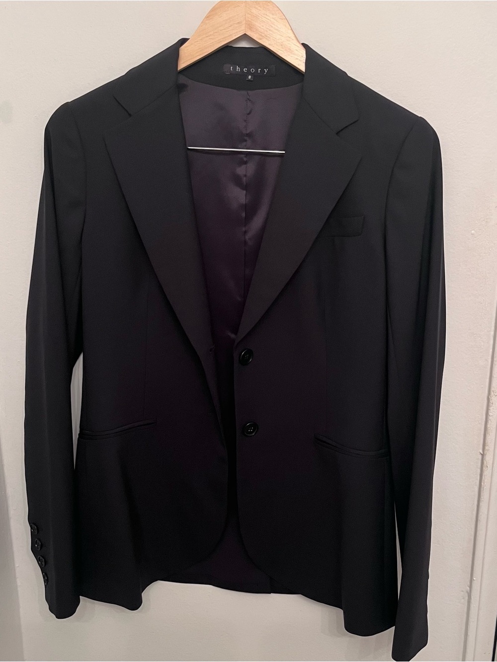 Theory Black Women’s Two-Button Suit Jacket
